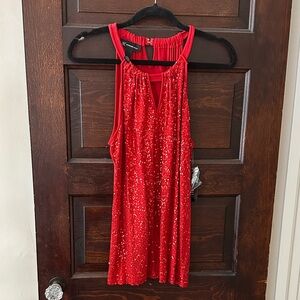 INC International Concepts Red Sequin Top